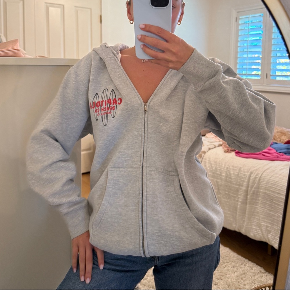 Gray Zip-Up Hoodie